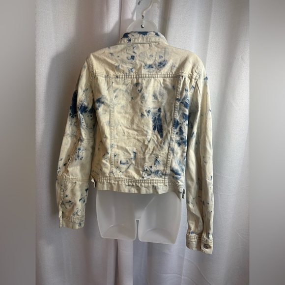 FREE People Rumors Denim Jacket in Jones Tie Dye Blue Size Small EEUC - Picture 11 of 15